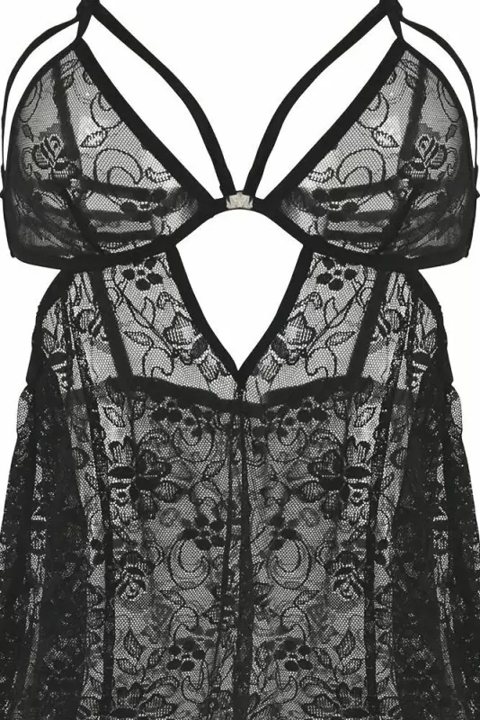 Обольстительный полупрозрачный беби долл и стринги Baci White Label – S/M