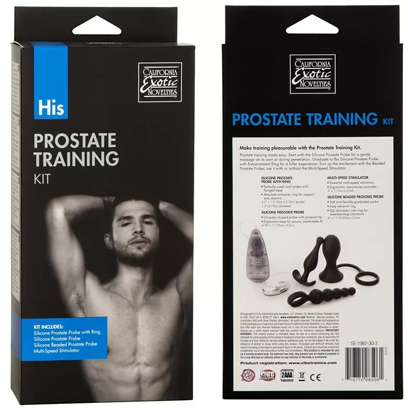 Анальный набор His Prostate Training Kit с вибропулей – черный