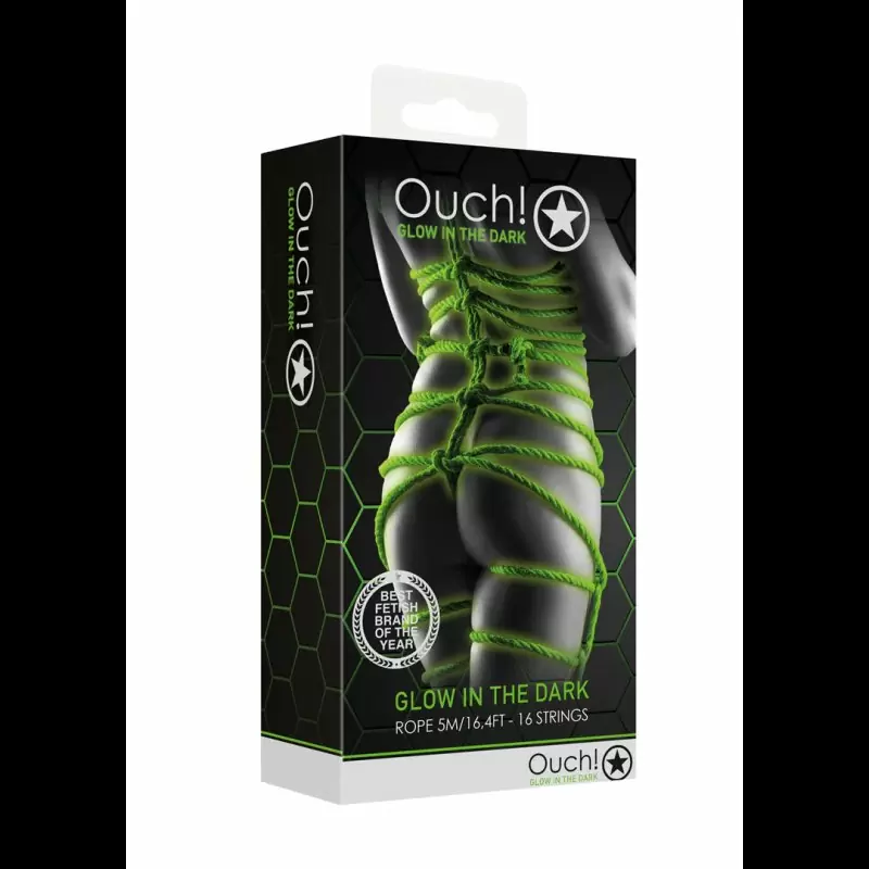 Флуорисцентная веревка для связывания Shots Toys Japanese Rope, 5 метров