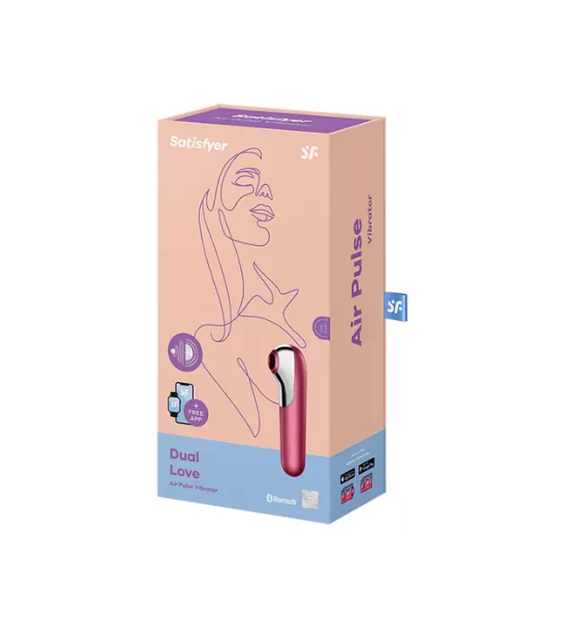 Вакуумно-волновой вибратор Dual Love (бордовый)