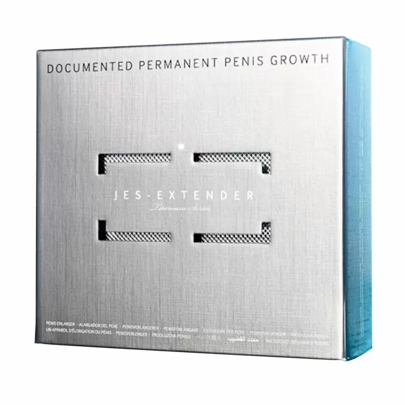 Набор для увеличения пениса Jes-Extender Titanium в алюминиевом кейсе – серебристый с белым