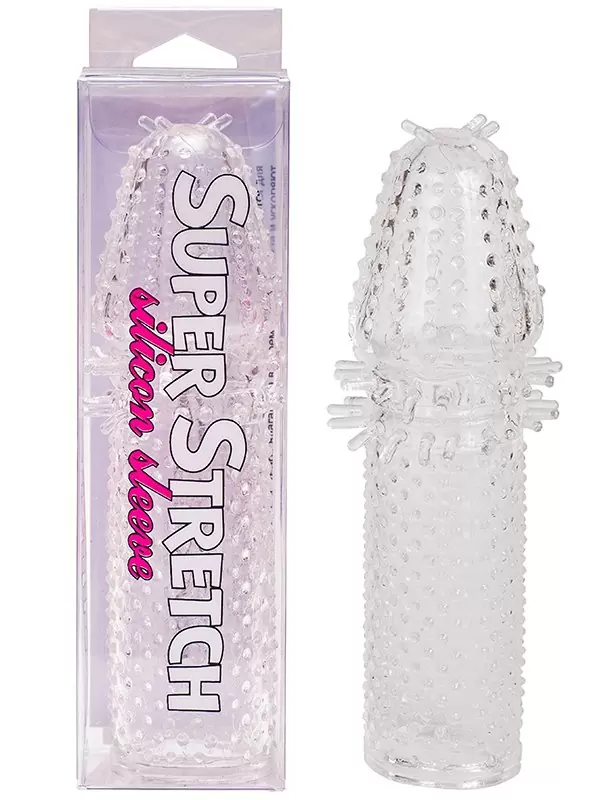 Насадка закрытая Super Strech Sleeve силиконовая – прозрачная