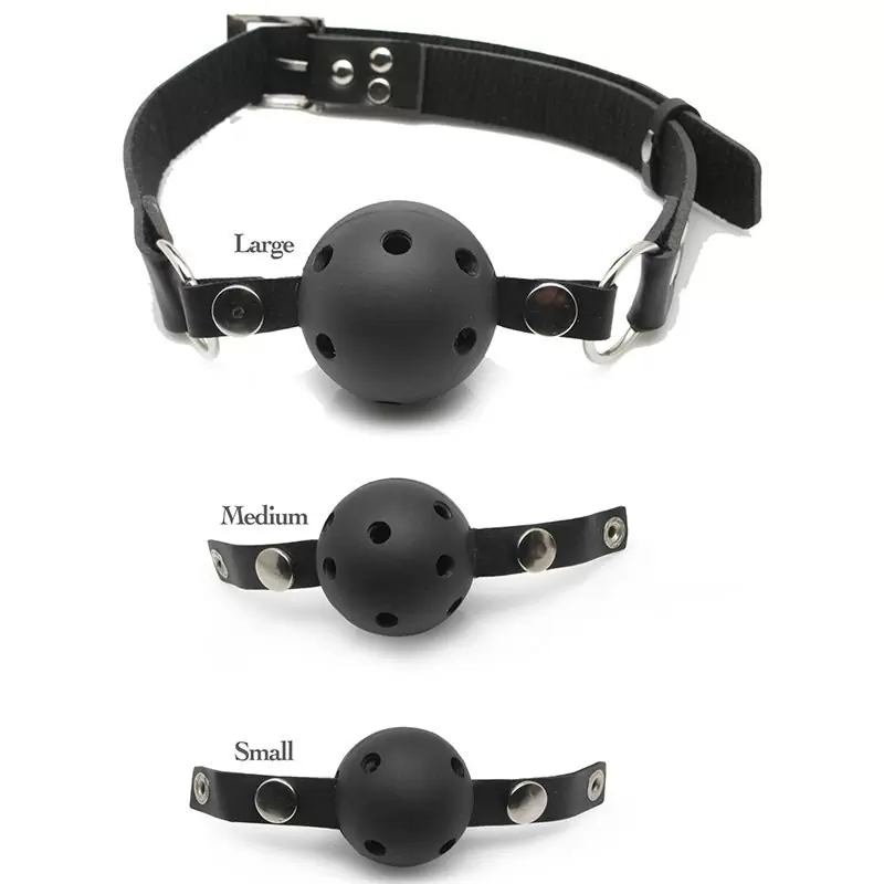 Система кляпов из 3-х шариков Ball Gag Training System – черный