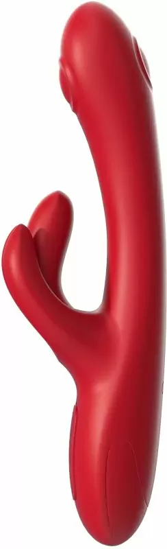 Инновационный вибратор-кролик Amovibe Trio Bliss, 25 см, 10 режимов, силикон, красный 