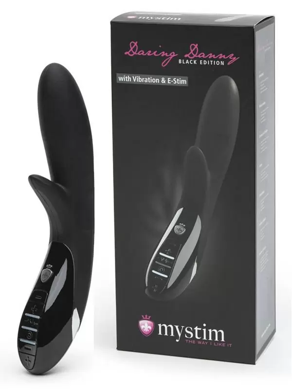 Вибратор-кролик с электростимуляцией Daring Danny Black Edition – черный