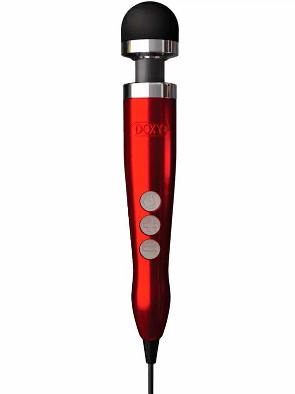 Мощный вибратор Doxy Die Cast 3, 28 см, силикон, красный