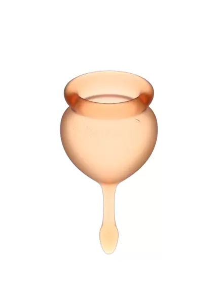 Набор менструальных чаш Satisfyer Feel good Menstrual Cup, 15 и 20 мл, силикон, оранжевый