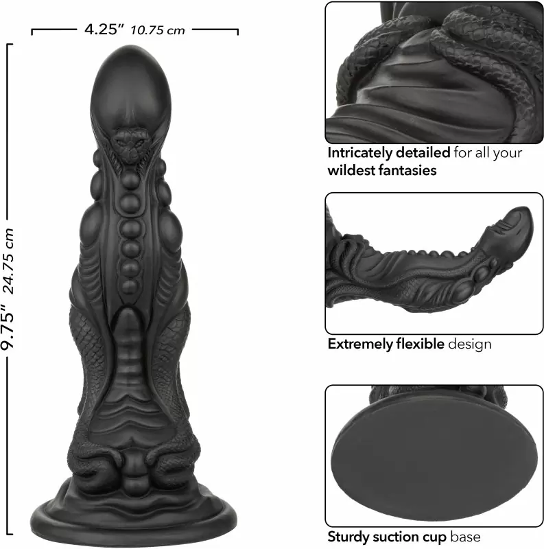 Необычный фаллоимитатор Monster Dong The Colossus, 24,75 см, тентакля, силикон, черный 