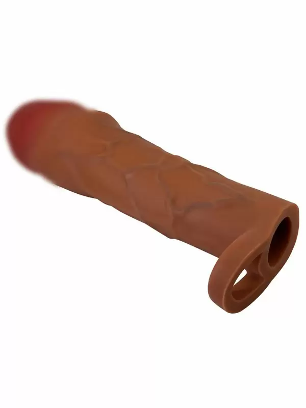 Реалистичная насадка-удлинитель Baile Hani, с подхватом мошонки, ТПР, 18 см