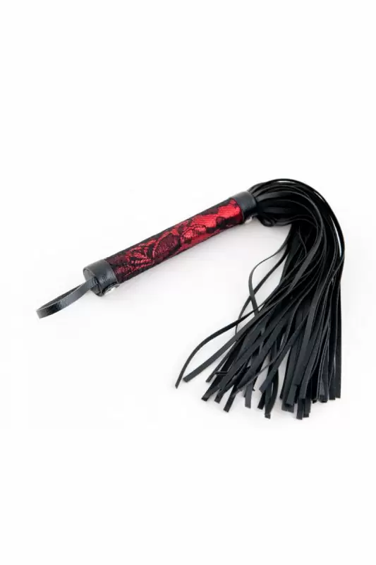 Флоггер 38 см с кружевной ручкой TOYFA Marcus – красный