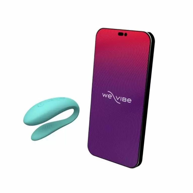 Вибратор для пар We-Vibe Sync Lite Aqua, управление через приложение, 7см, аквамарин