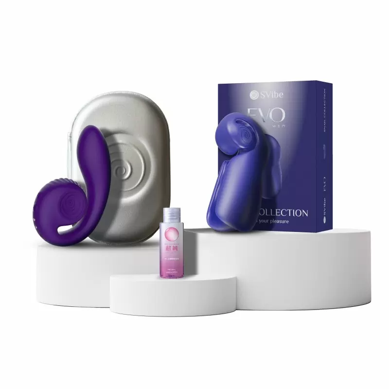 Подарочный набор «Идеальная пара» SVibe: вибратор GIZI, мастурбатор EVO, интимный гель «.beyond masturbation gel», 60 мл.