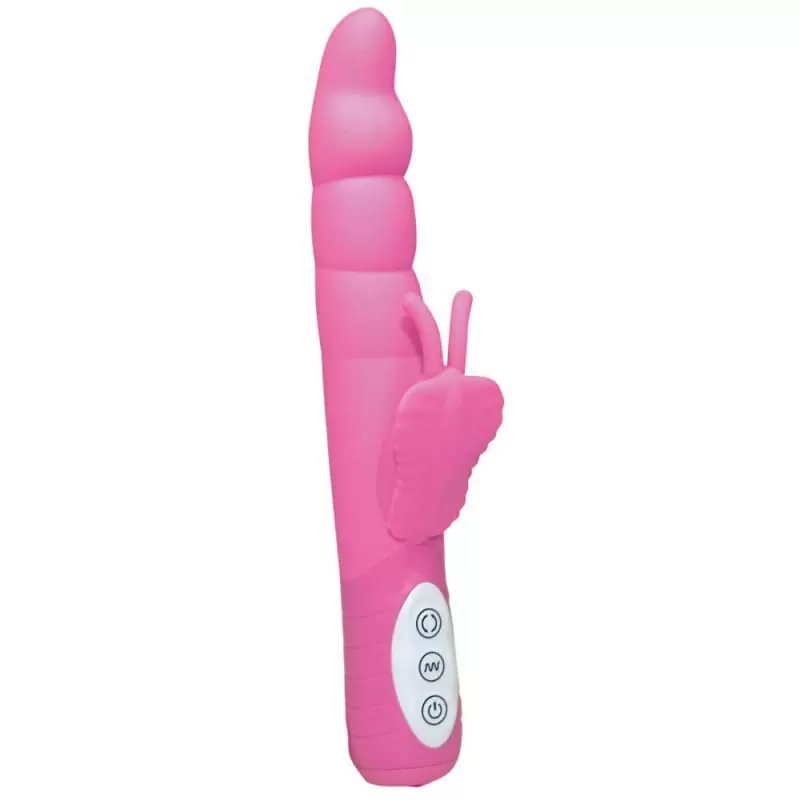 Вибратор двойного действия с ротацией Smile Fancy - розовый