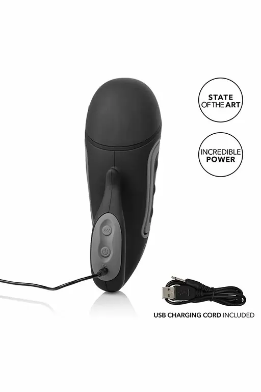 Вибромастурбатор Optimum Power Grip-N-Stroke  со сменными вставками - черный