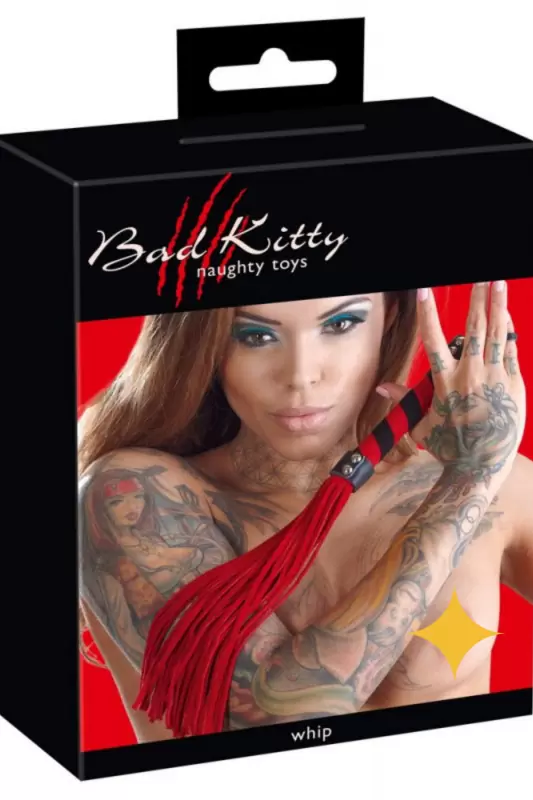 Плеть из велюровой кожи Bad Kitty Peitsche - красный