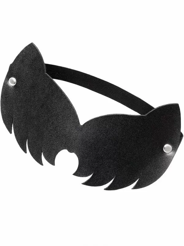Маска на глаза Pecado BDSM, с ушками кошки, закрытая, натуральная кожа, чёрная