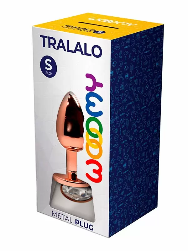 Элегантная анальная втулка Wooomy Tralalo, белый кристалл, 7 см, размер S