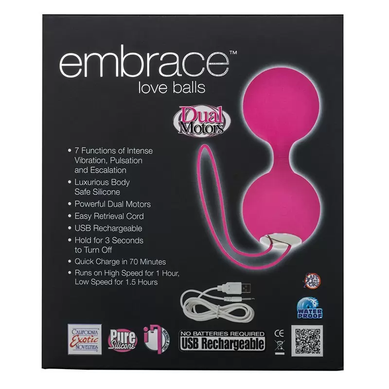 Перезаряжаемые вагинальные шарики Embrace Love Balls – розовые