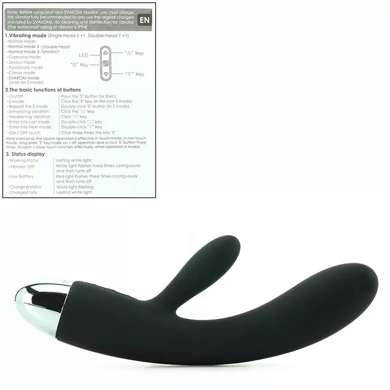 Вибратор Lorna работает от прикосновений, интеллектуальный – черный