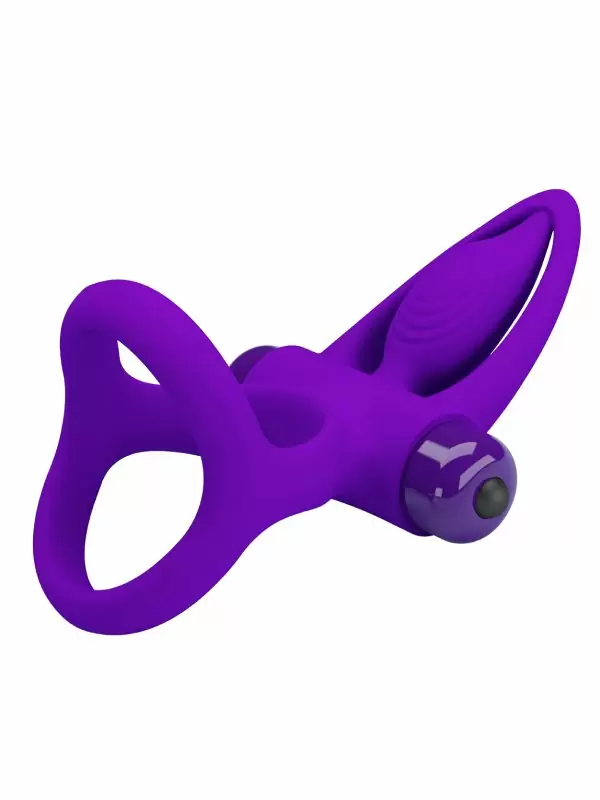 Вибрирующее эрекционное кольцо Pretty Love, для продления эрекции, фиолетовое