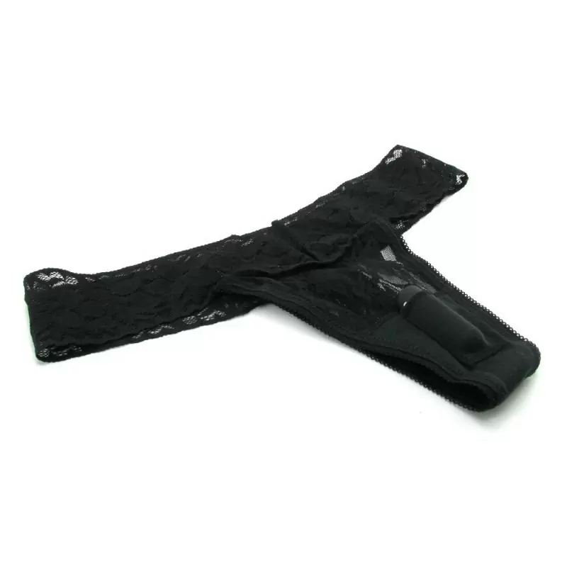 Трусики с вибрацией Hanky Spank Me – черный