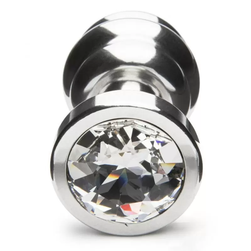 Миниатюрная анальная пробка Anni Ano T1 с рельефом и камнем Сваровски – серебристый