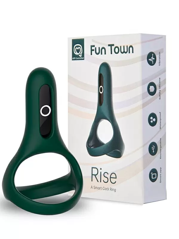 Мультифункциональное эрекционное виброкольцо Magic Motion Rise, диаметр 3,7 см, силикон, темно-зелёное