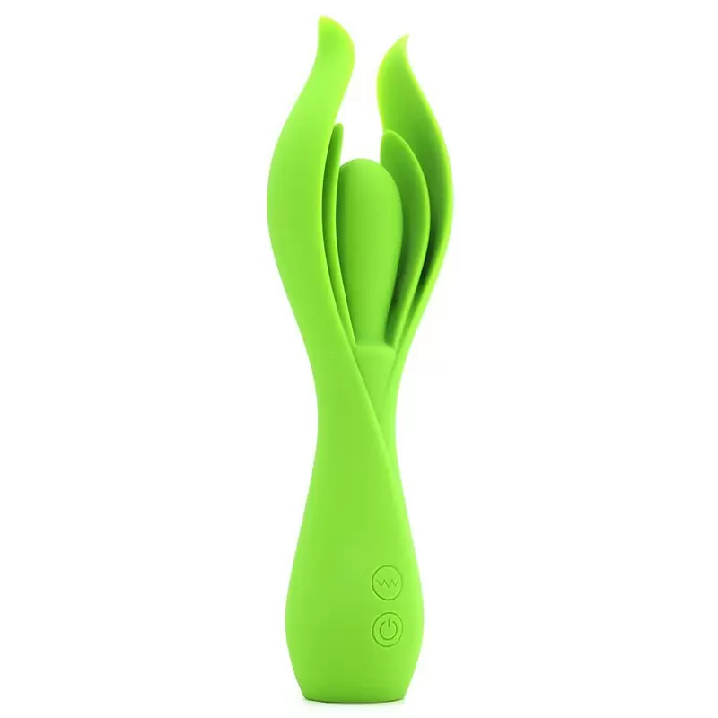 Вибромассажер с двойными лепестками Lust by Jopen L7 перезаряжаемый – зеленый