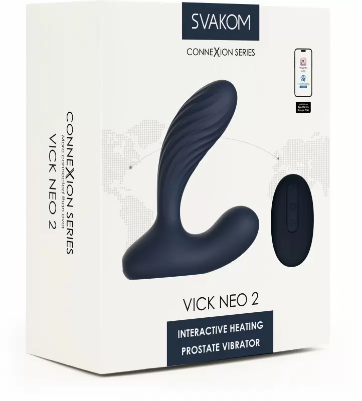 Интерактивный вибромассажер простаты и промежности SVAKOM VICK NEO 2, управление через приложение, с нагревом, 10 режимов работы, 8 см