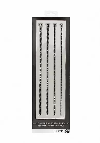 Набор из четырех стимуляторов уретры (струн) Spiral Screw Plug Set