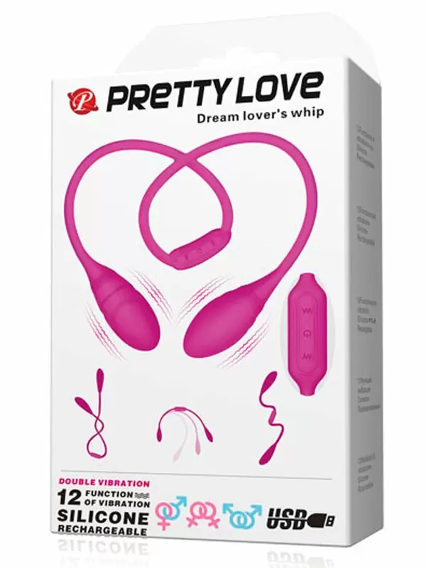 Гибкий вибратор для пар Dream Lover's Whip, 65,5 см, 12 режимов, розовый