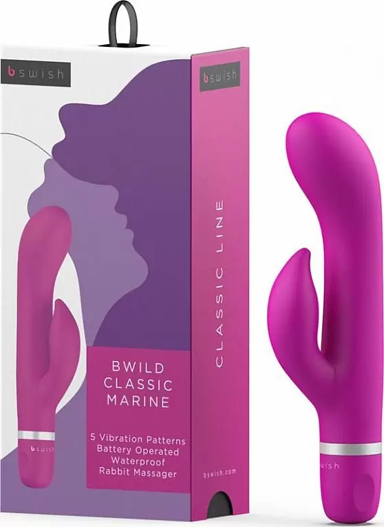 Фиолетовый вибратор-кролик Bswish Bwild Classic Marine диаметром 2,5 см