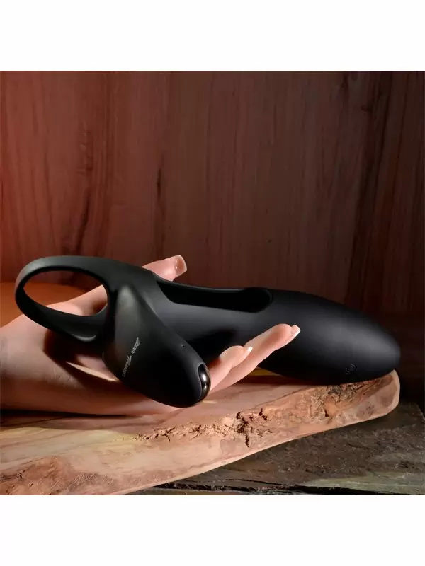 Двойная вибронасадка на пенис Evolved Nautilus, 15,2 см, 7 режимов, с пультом Д/У, силикон, черный