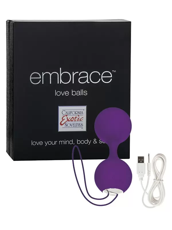 Перезаряжаемые вагинальные шарики Embrace Love Balls – фиолетовые