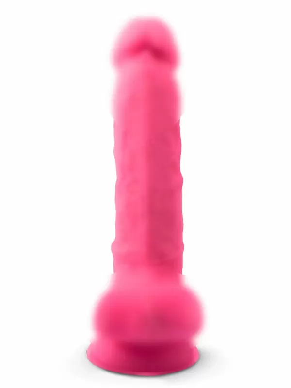 Реалистичный фаллоимитатор SILEXD Model 1, светится в темноте, с мошонкой, 17,6 см, силикон, розовый