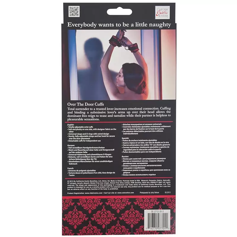 Фиксация на дверь с наручниками Scandal Over the Door Cuffs в атласе