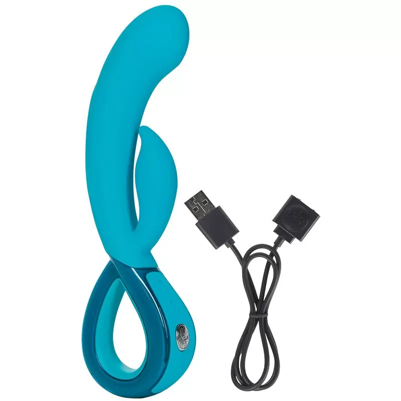 Вибромассажер Leia со стимулятором клитора – голубой