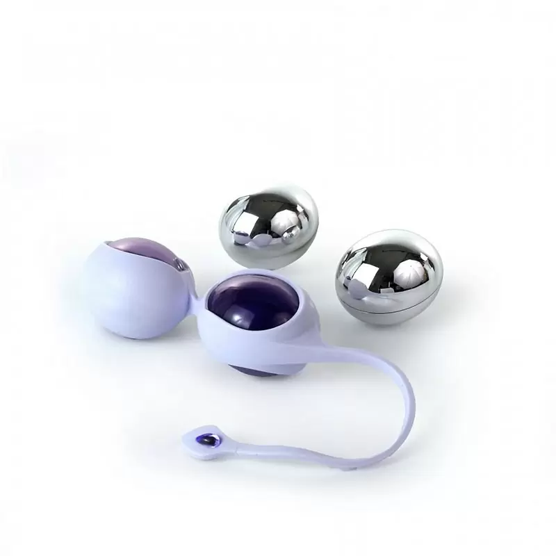 Набор вагинальных шариков Ovo L1 с держателем – фиолетовый