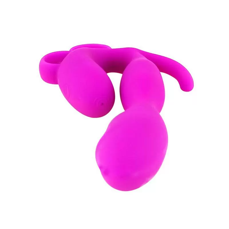 Анально-вагинальный вибромассажер Flowery с клиторальной стимуляцией – розовый 