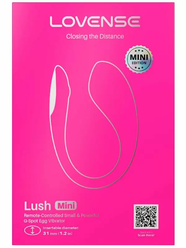 Интерактивное виброяйцо Lovense Lush Mini, управление со смартфона, с LED-подсветкой, силикон