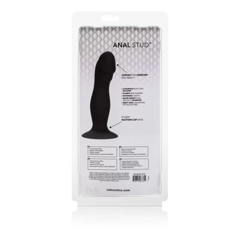 Анальный стимулятор Silicone Anal Stud на присоске – черный