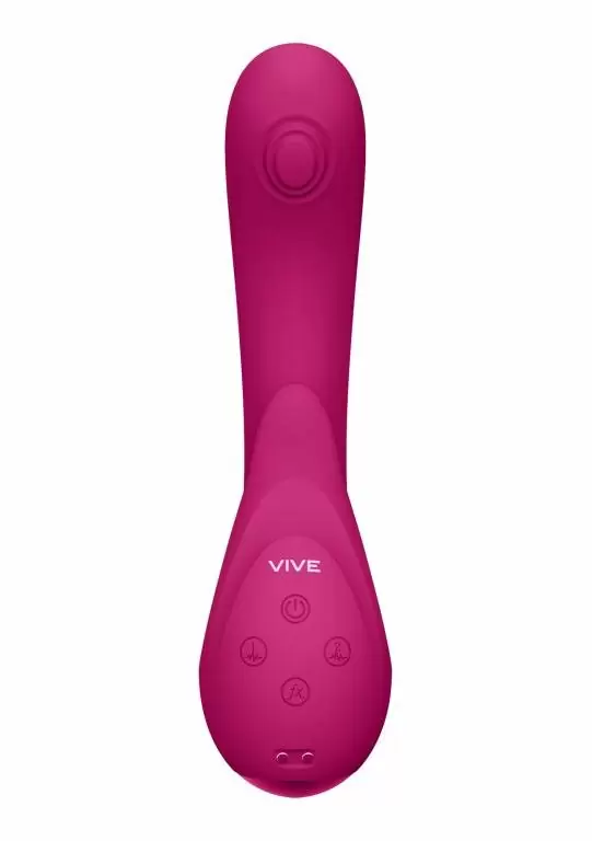 Изогнутый вибратор-кролик Shots toys Miki, с тремя моторами, 17 см, силикон, розовый