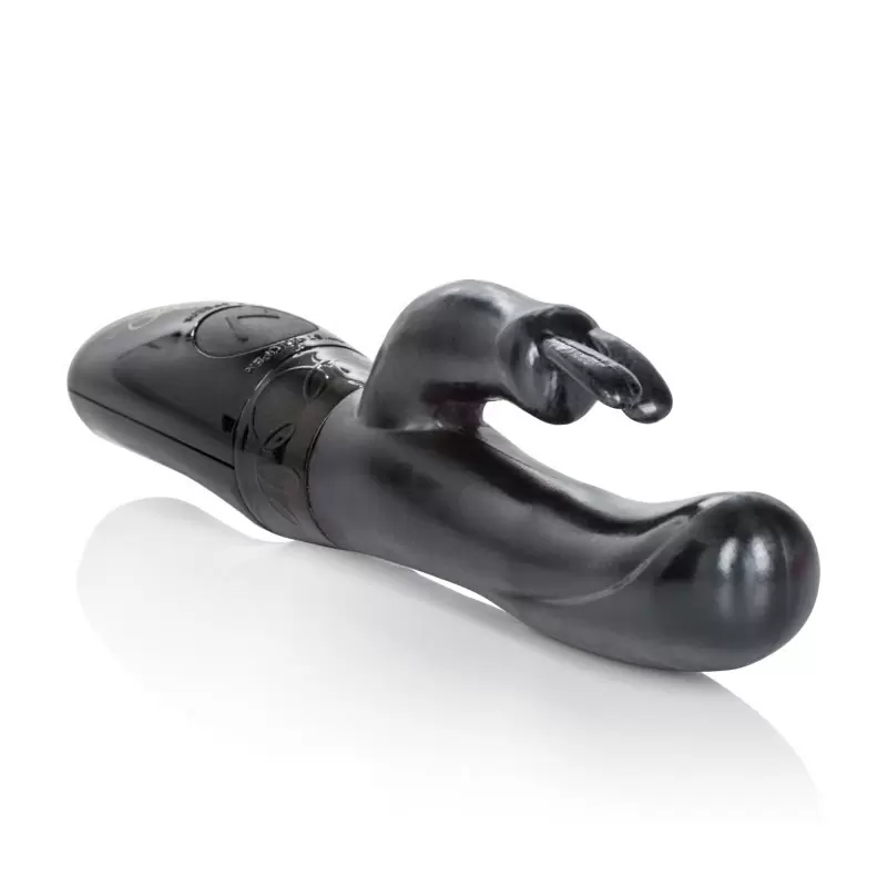 Элегантный вибратор-кролик Coco Licious Love Bunny, с двумя моторами, 21 см, черный