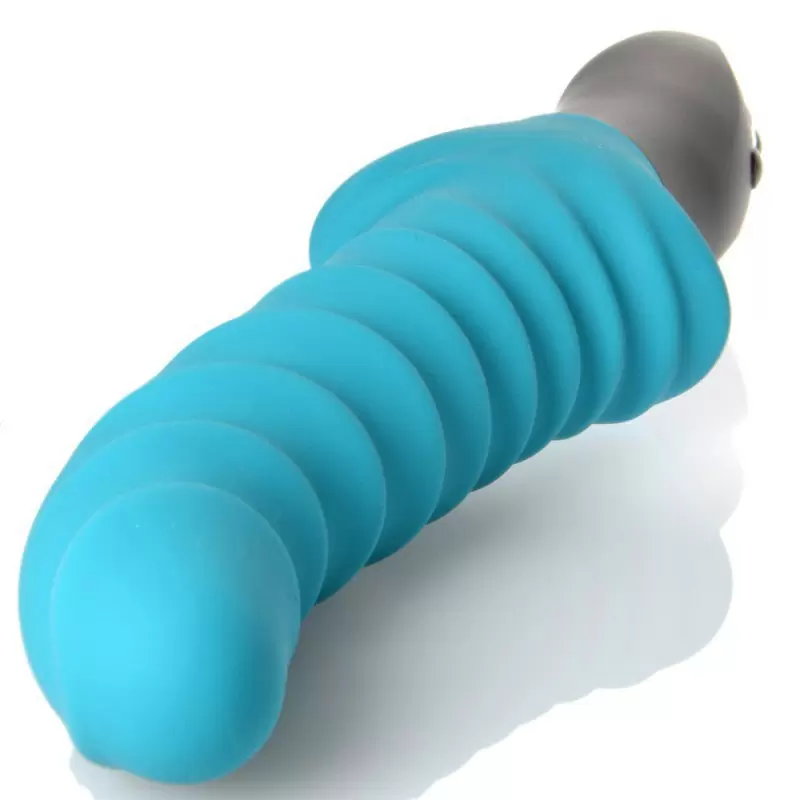 Ребристый пульсатор Stronic Drei, 24 см, 10 режимов, голубой