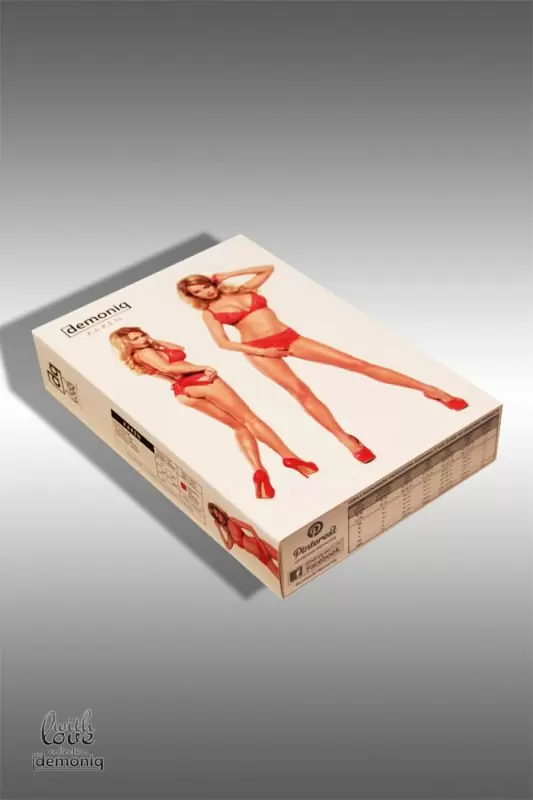 Красивый комплект из бюстгальтера и трусиков Demoniq Karen красного цвета – S