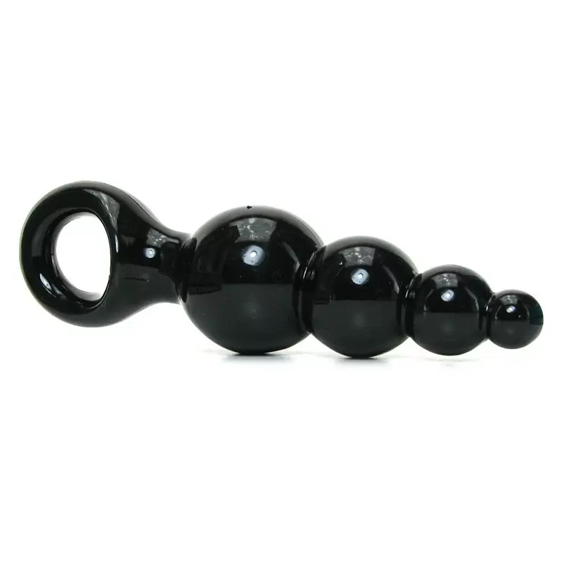 Анальная пробка с кольцом Jolie Ripples Small – черная