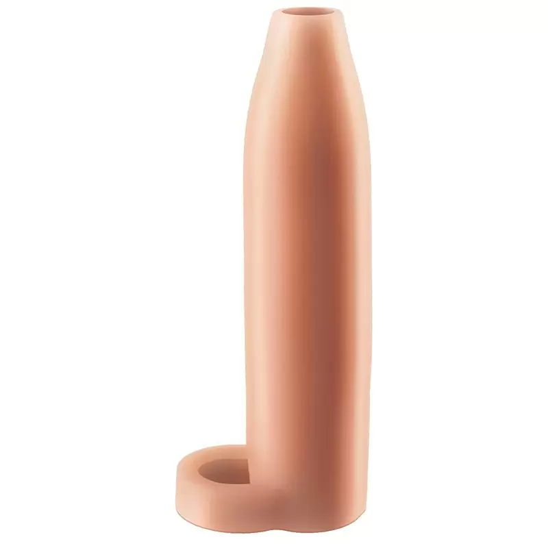 Насадка увеличитель Real Feel Enhancer XL с кольцом на мошонку – телесная	