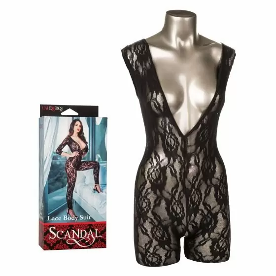 Элегантный кэтсьюит Scandal® Lace Body Suit, размер S/L, черный