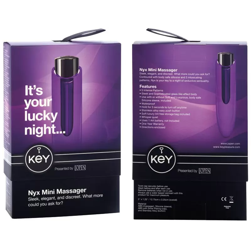 Дизайнерский мини массажер с насадкой Nyx - Lavender