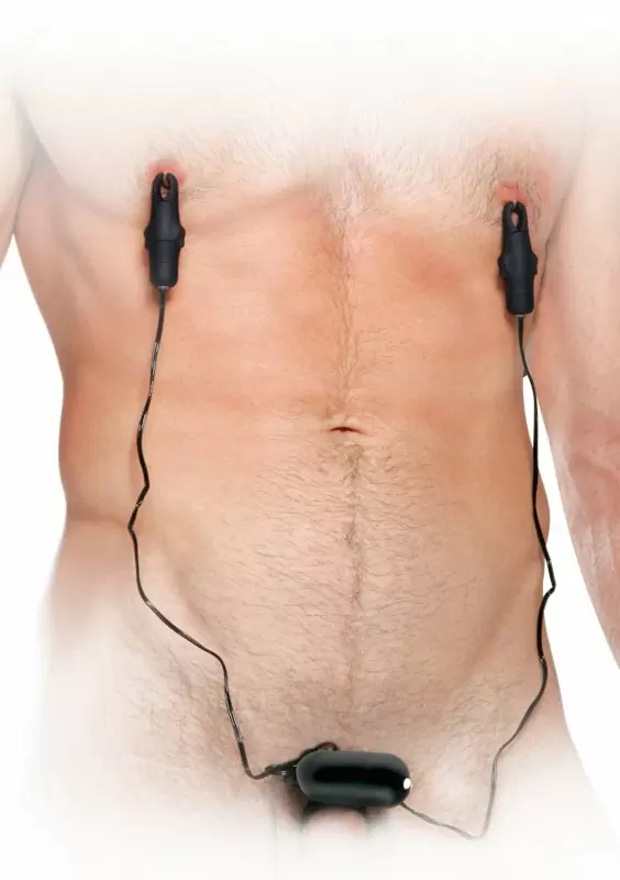 Вибро зажимы на соски с кольцом для пениса Fantasy